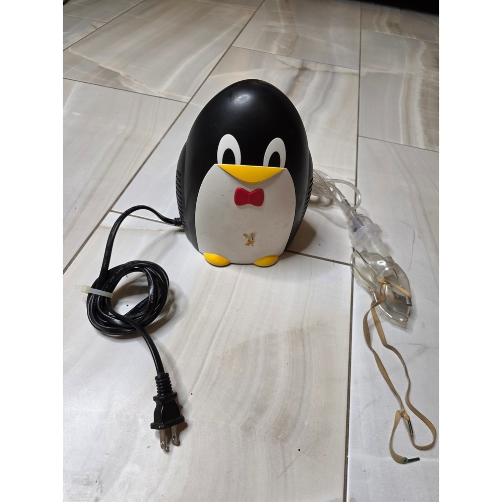 Drive Medical Penguin Pediatric Compressor Nebulizer MQ6006 Black‎ White Red Bow